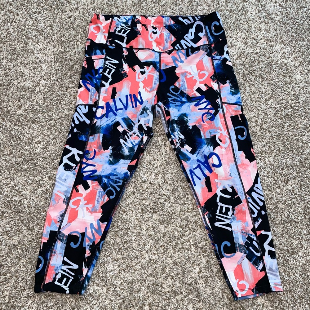 CALVIN KLEIN PERFORMANCE Activewear Stretch High Rise Sports Leggings Size XXL